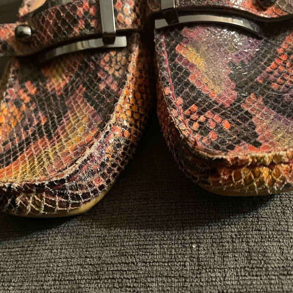 Stuart Weitzman Python-Embossed Leather Loafers S… - image 2